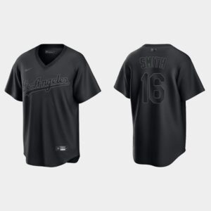 Men's Los Angeles Dodgers #16 Will Smith Pitch Black Fashion Cool Base Jersey - Black