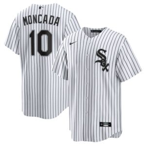 Men's Chicago White Sox Yoan Moncada  White Home Replica Player Name Jersey
