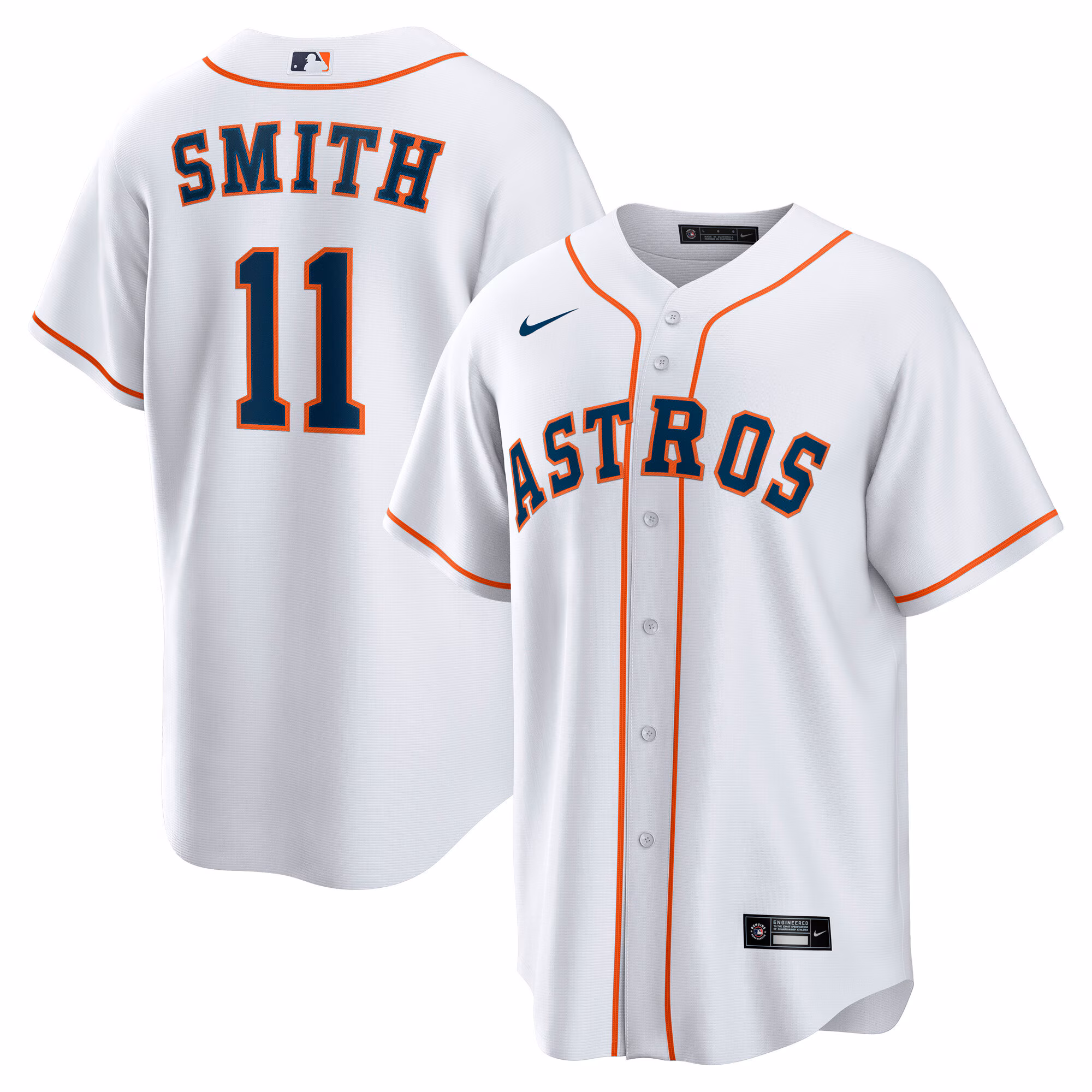Houston Astros Cam Smith #11 White Home Replica Jersey