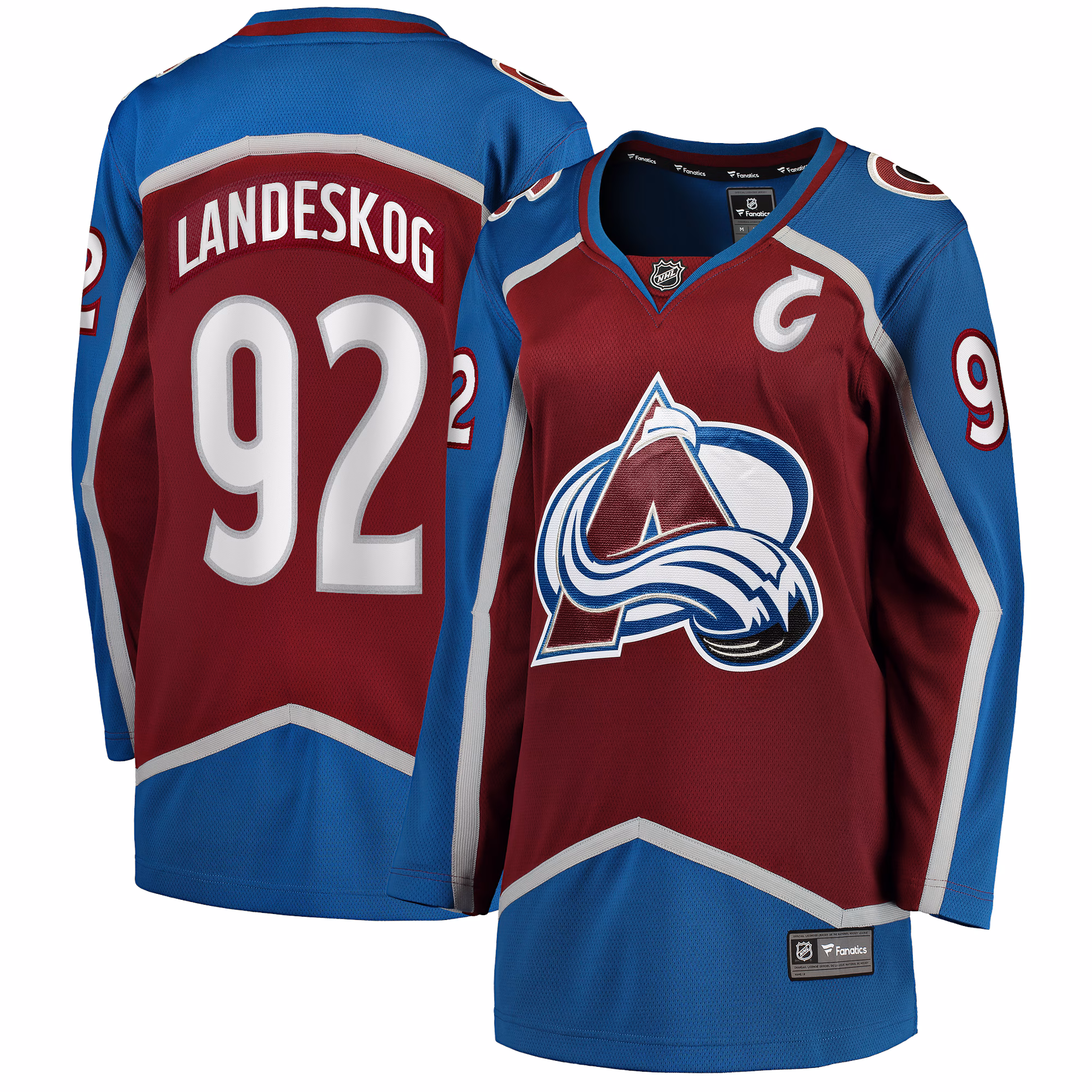 Women's Colorado Avalanche Gabriel Landeskog #92 Fanatics Burgundy Captain Patch Home Breakaway Player Jersey
