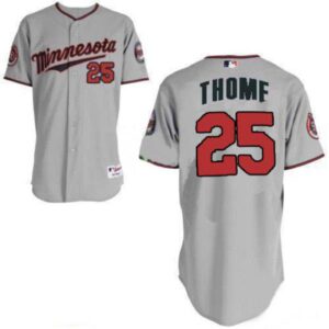 Minnesota Twins #25 Jim Thome Grey Cool Base Stitched Jersey