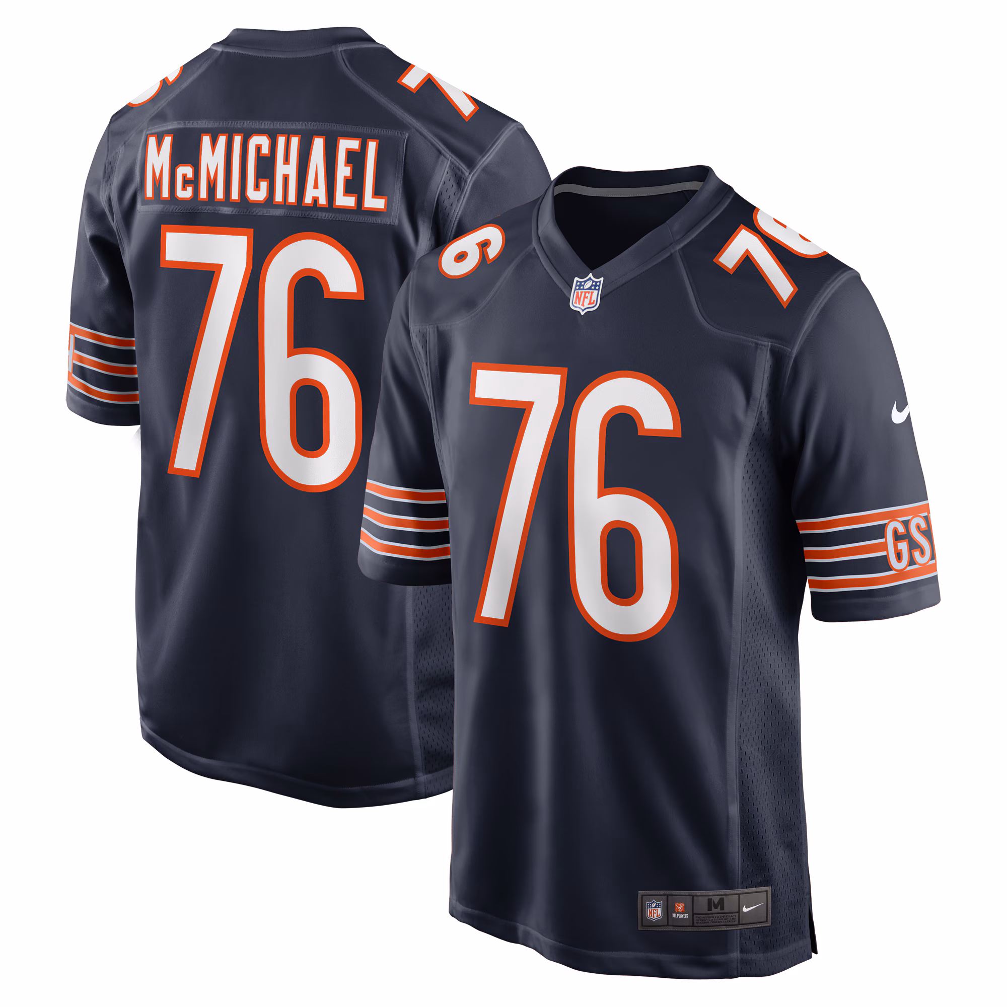 Steve McMichael Chicago Bears  Retired Player Game Jersey -  Navy