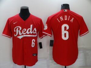 Men's  Cincinnati Reds #6 Jonathan India Red Stitched Cool Base Jersey