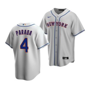 Men's New York Mets #4 Kevin Parada 2022 Draft Jersey Gray Road