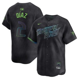 Men's Tampa Bay Rays #2 Yandy Diaz  Charcoal 2024 City Connect Limited Player Jersey
