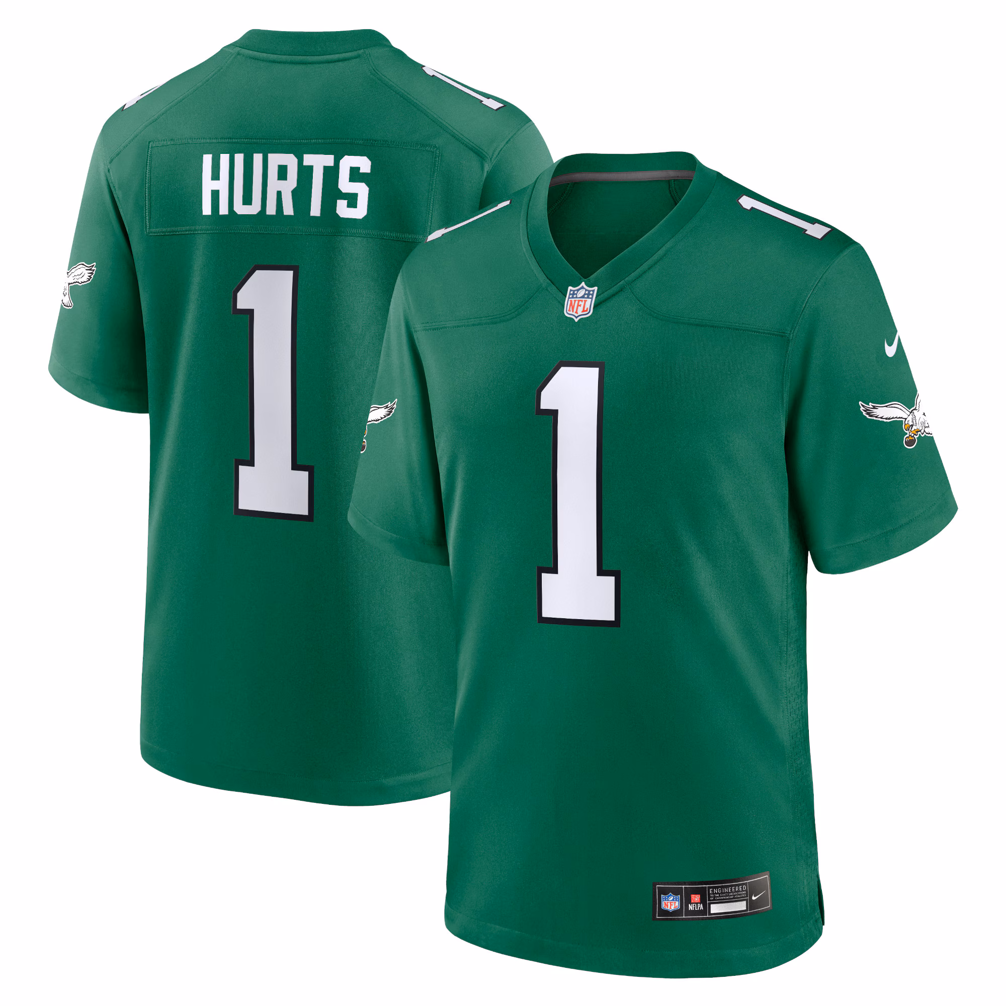 Jalen Hurts #1 Philadelphia Eagles Alternate Game Player Jersey - Kelly Green