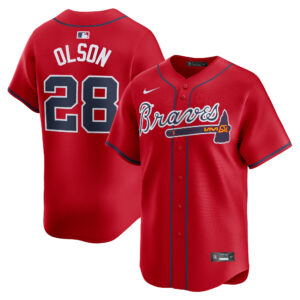 Atlanta Braves Matt Olson #28 Red Alternate Limited Player Jersey