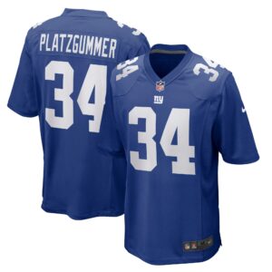 Sandro Platzgummer New York Giants  Game Player Jersey - Royal