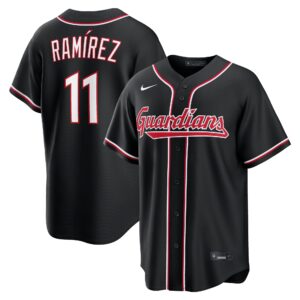 Cleveland Guardians José Ramírez #11 Fashion Replica Black Out Jersey
