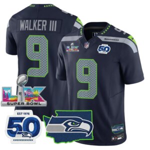 Walker III #9 Seattle Seahawks Super Bowl LX Patch Game Jersey - All Stitched