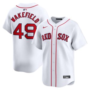 Men's Boston Red Sox Tim Wakefield  White Home Limited Player Jersey