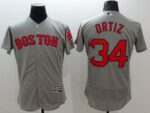 Boston Red Sox #34 David Ortiz Grey Flexbase Collection Stitched Jersey