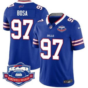 Men's Bills #97 Joey Bosa 2025 Farewell Season All Stitched Jersey Blue