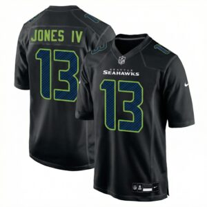 Ernest Jones IV #13 Seattle Seahawks Black Carbon Fashion Game Jersey
