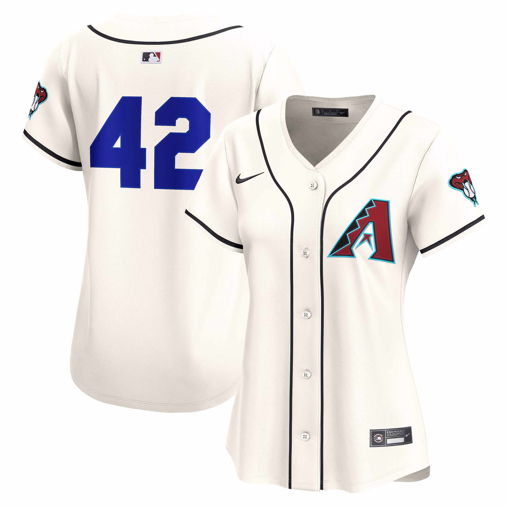Women's Arizona Diamondbacks Cream Home 2025 Jackie Robinson Day Limited Jersey