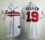 Mitchell And Ness 1948 Cleveland Indians #19 Bob Feller White Stitched Jersey