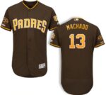 Men's San Diego Padres #13 Manny Machado Majestic Flex Base Alternate Brown On-Field Jersey