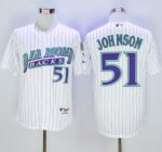 Men's Arizona Diamondbacks #51 Randy Johnson White 1999 Turn Back The Clock Stitched Jersey