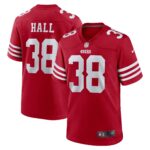 Kemon Hall San Francisco 49ers Team Game Jersey -  Scarlet