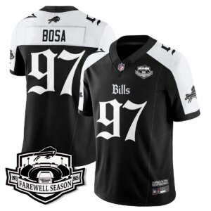 Joey Bosa #97 Buffalo Bills BUF Gothic Vapor Limited Jersey - Farewell Highmark Patch - All Stitched