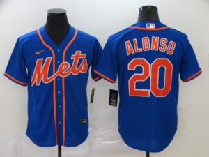 Men's New York Mets #20 Pete Alonso Blue Stitched Cool Base  Jersey