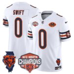 D'Andre Swift #0 Chicago Bears CHI 2025 NFC North Champions Patch Jersey V2 - All Stitched