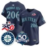 Emerald City #206 Seattle Mariners 250th Anniversary & AL West Vapor Premier Limited Jersey - Navy