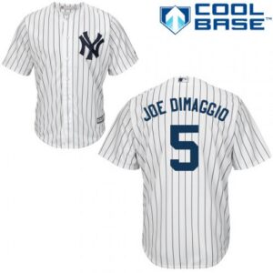 Men's New York Yankees #5 Joe DiMaggio Stitched White Jersey