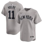 Men's New York Yankees #11 Anthony Volpe  Gray Away Limited Player Jersey