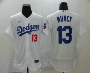Men's Los Angeles Dodgers #13 Max Muncy White Stitched Flex Base  Jersey
