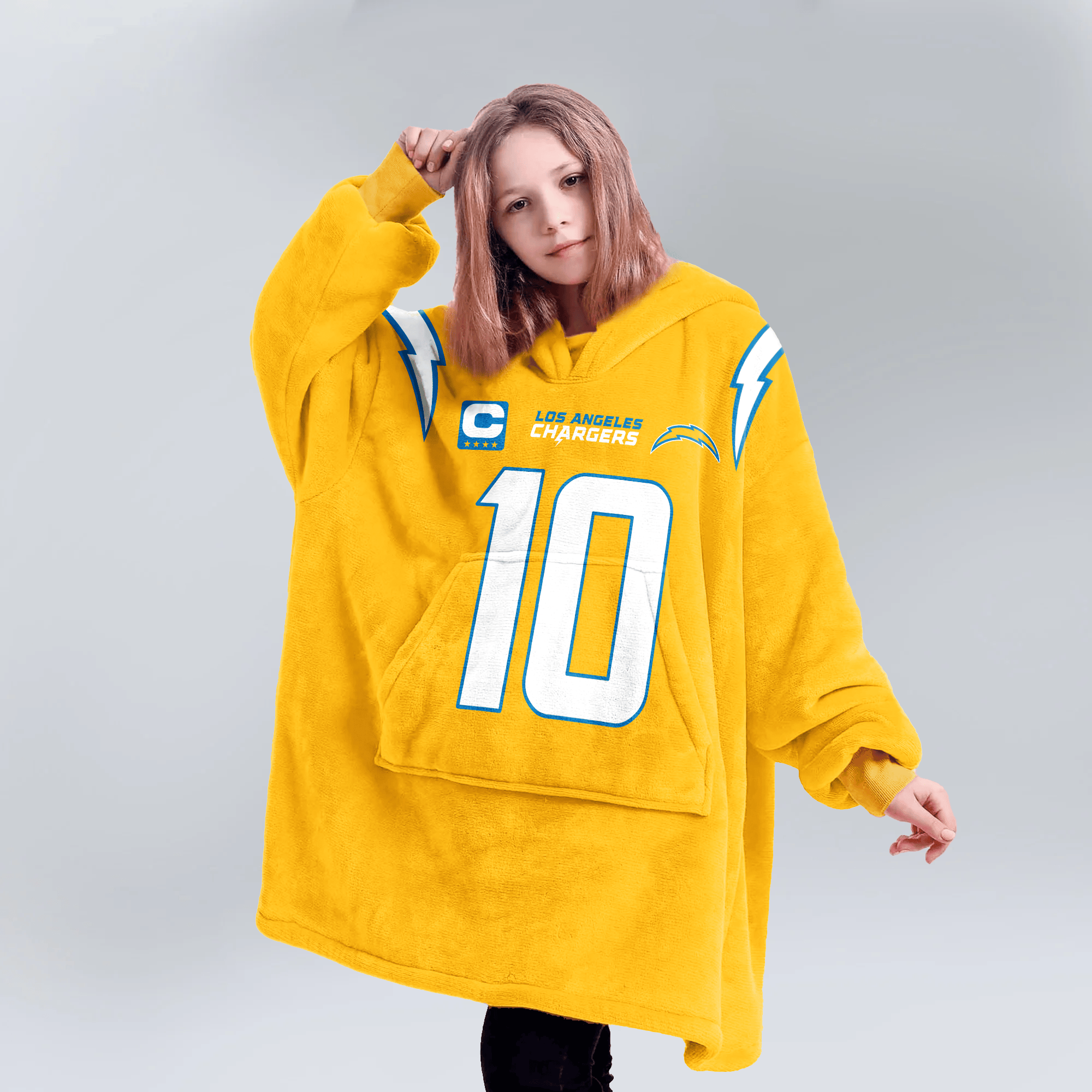 10 Los Angeles C Football Unisex Blanket Hoodie - Image 4