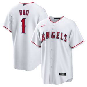 Los Angeles Angels  White #1 Dad Home Replica Jersey