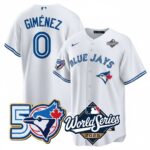 Andrés Giménez #0 Toronto Blue Jays 50th World Series Limited Jersey Stitched White