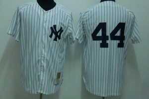 Mitchell and Ness New York Yankees #44 Reggie Jackson Stitched White Throwback Jersey