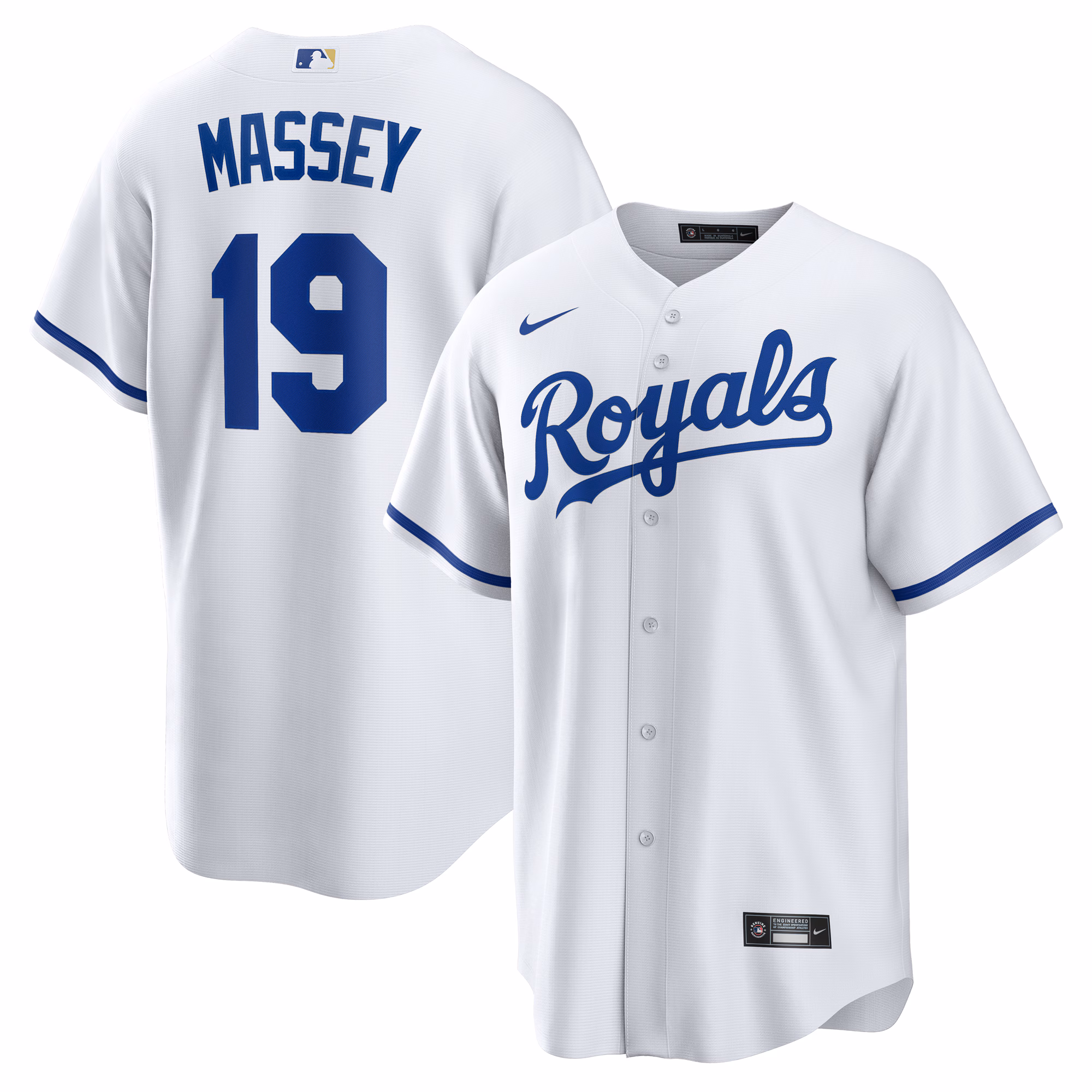 Kansas City Royals Michael Massey #19 White Home Replica Jersey