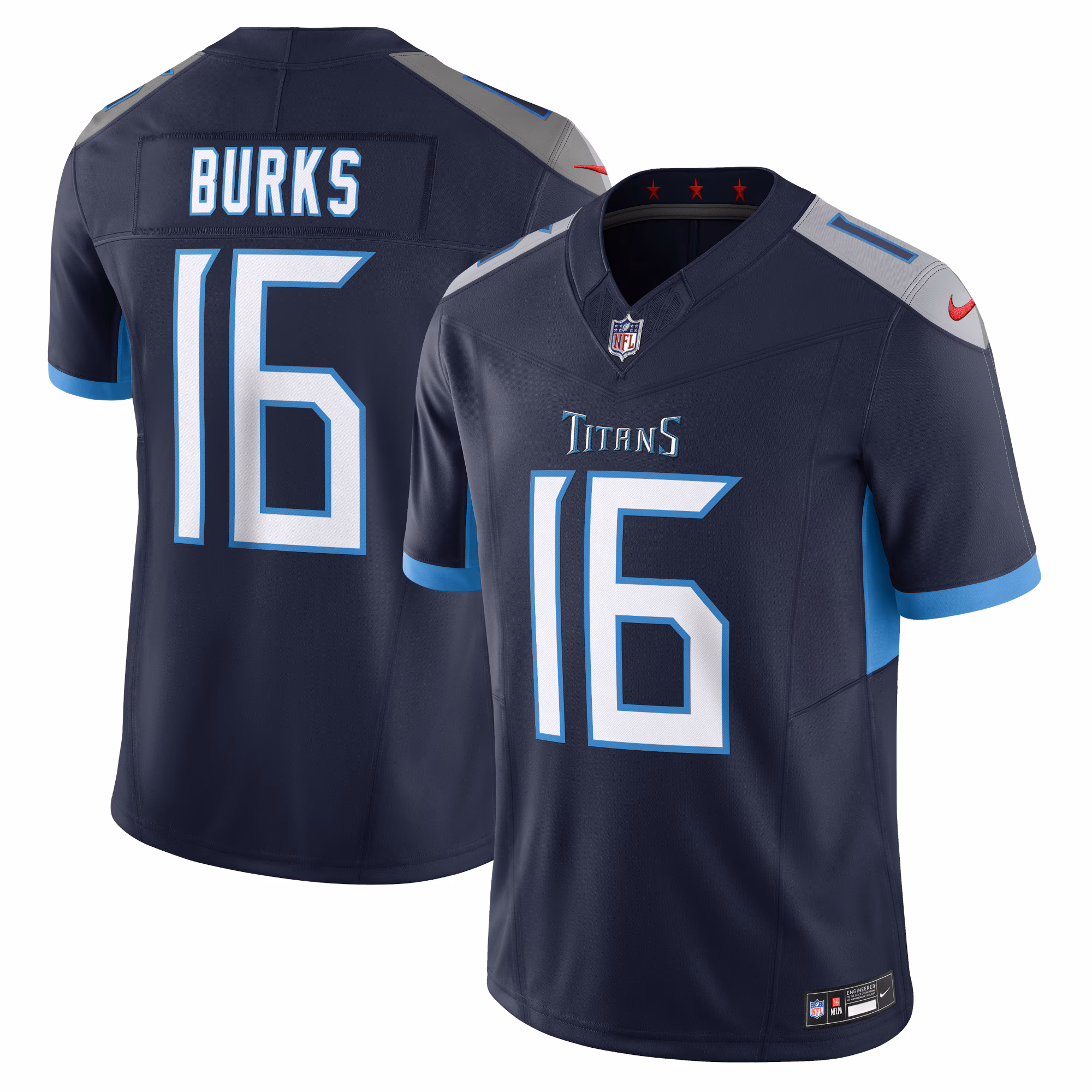 Treylon Burks #16 Tennessee Titans Navy Vapor F.U.S.E. Limited Jersey