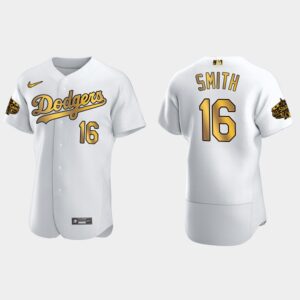 Men's Los Angeles Dodgers #16 Will Smith 2022 All-Star Game Flex Base Jersey - White Gold