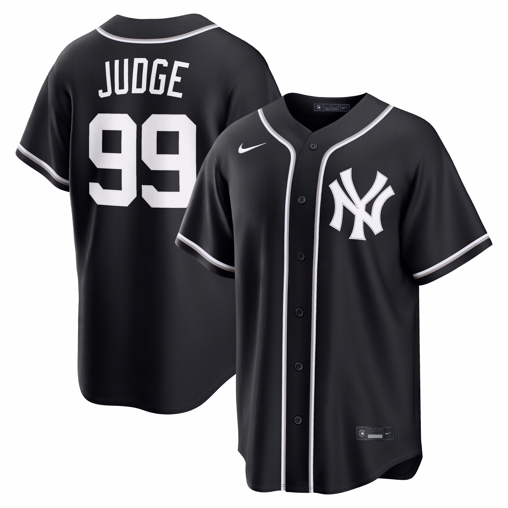 New York Yankees Aaron Judge #99 Fashion Replica Black Out Jersey