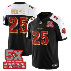 San Francisco 49ers Rivalries # 25 SF Rivalries 5-Time Champions Patch Vapor Limited Jersey - All Stitched
