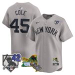 Gerrit Cole #45 New York Yankees Jackie Robinson Patch Collection Limited Jersey - Gray