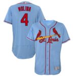 St. Louis Cardinals #4 Yadier Molina Light Blue Flexbase Collection Stitched Jersey