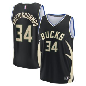 Giannis Antetokounmpo Milwaukee Bucks  Youth Player Jersey - Statement Edition - Black