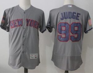 New York Yankees #99 Aaron Judge Grey Fashion Stars And Stripes Flexbase Stitched Jersey