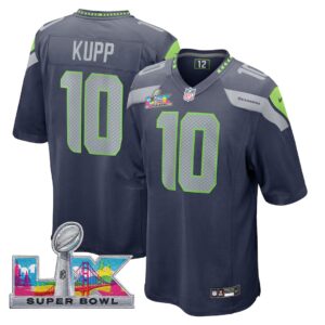 Cooper Kupp #10 Seattle Seahawks Super Bowl LX Patch College Navy Team Game Jersey