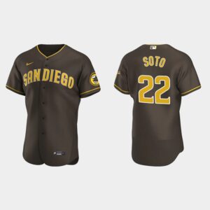 Men's San Diego Padres #22 Juan Soto Flex Base Road Jersey - Brown