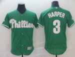 Philadelphia Phillies #3 Bryce Harper Green Flexbase Collection St. Patrick's Day Stitched Jersey