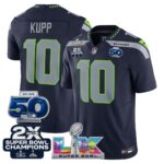 Cooper Kupp #10 Seattle Seahawks 2-Time Super Bowl LX 50th Patch Vapor Limited Game Jersey - All Stitched