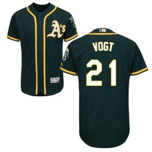 Oakland Athletics #21 Stephen Vogt Green Flexbase Collection Stitched Jersey