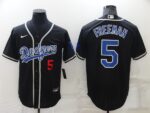 Men's  Los Angeles Dodgers #5 Freddie Freeman Black Cool Base Jersey