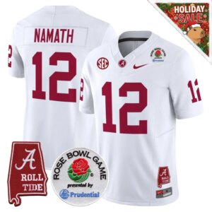 Joe Namath #12 Ncaa BAMA Rose Bowl Patch Vapor Limited Jersey - Alabama Map - All Stitched